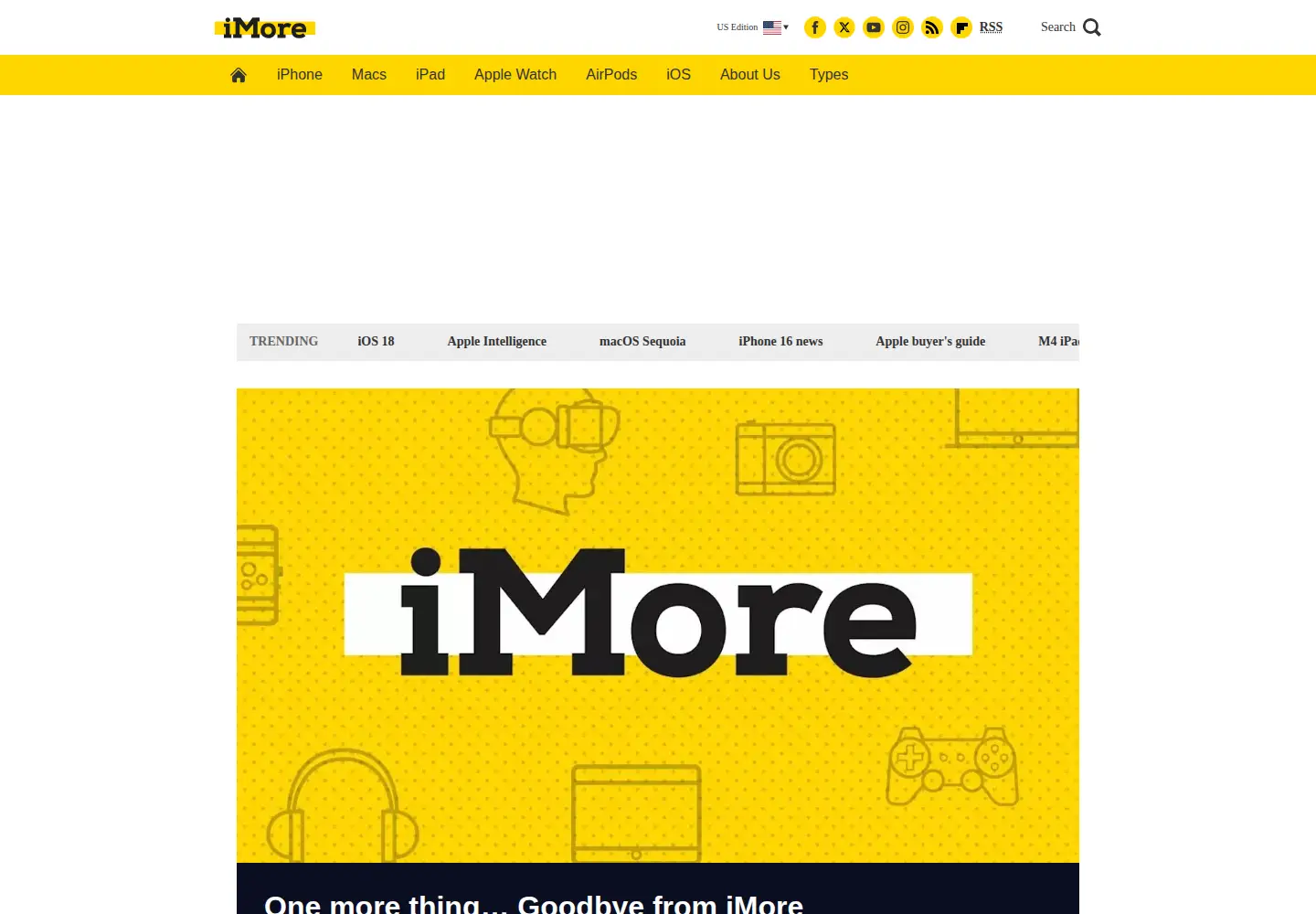 Screenshot of imore.com