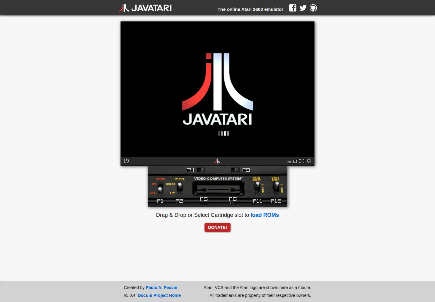 Screenshot of javatari.org