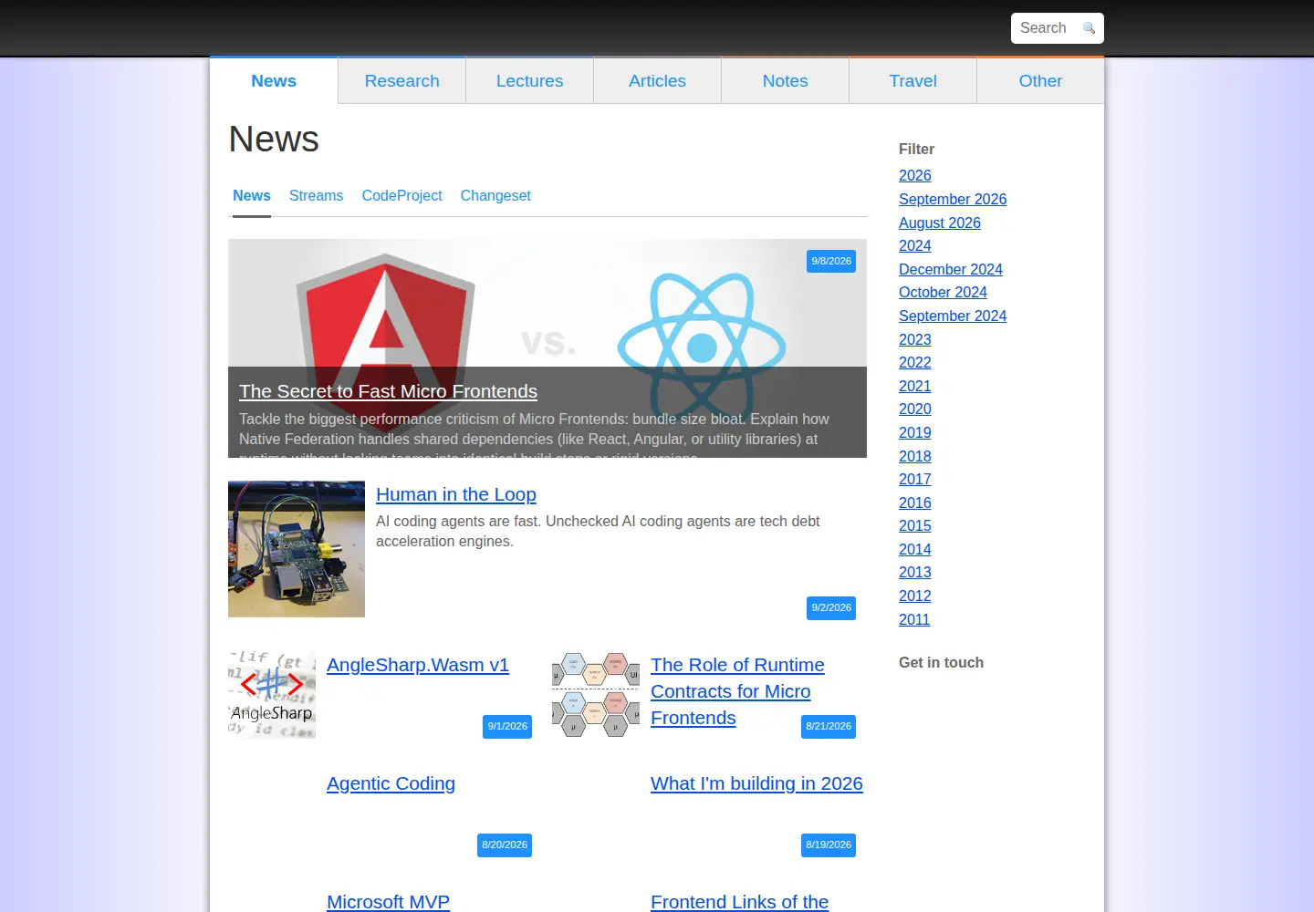 Captured homepage of florian-rappl.de in the current scan