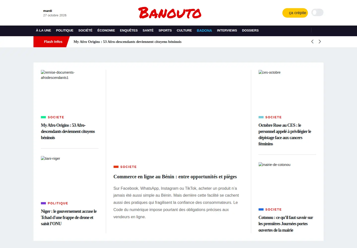 Captured homepage of banouto.info in the current scan