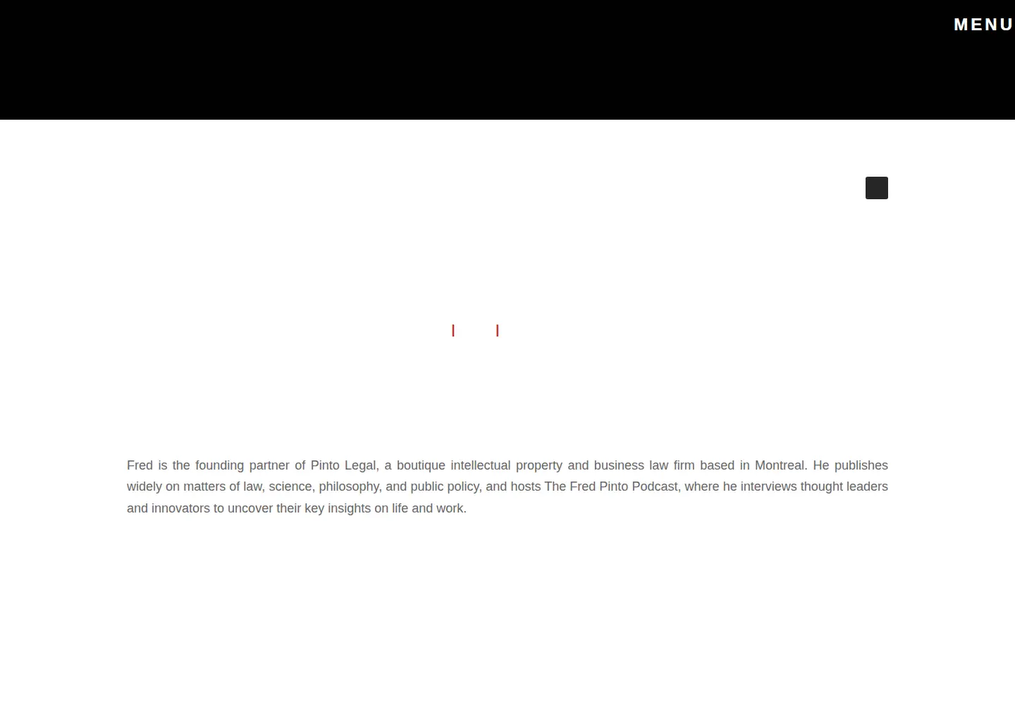 Captured homepage of fredpinto.com in the current scan