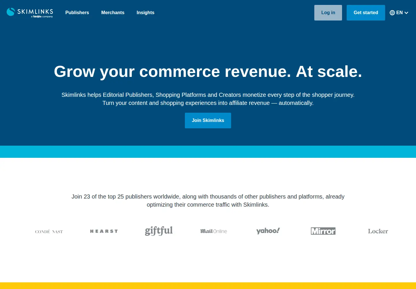 Screenshot of skimlinks.com