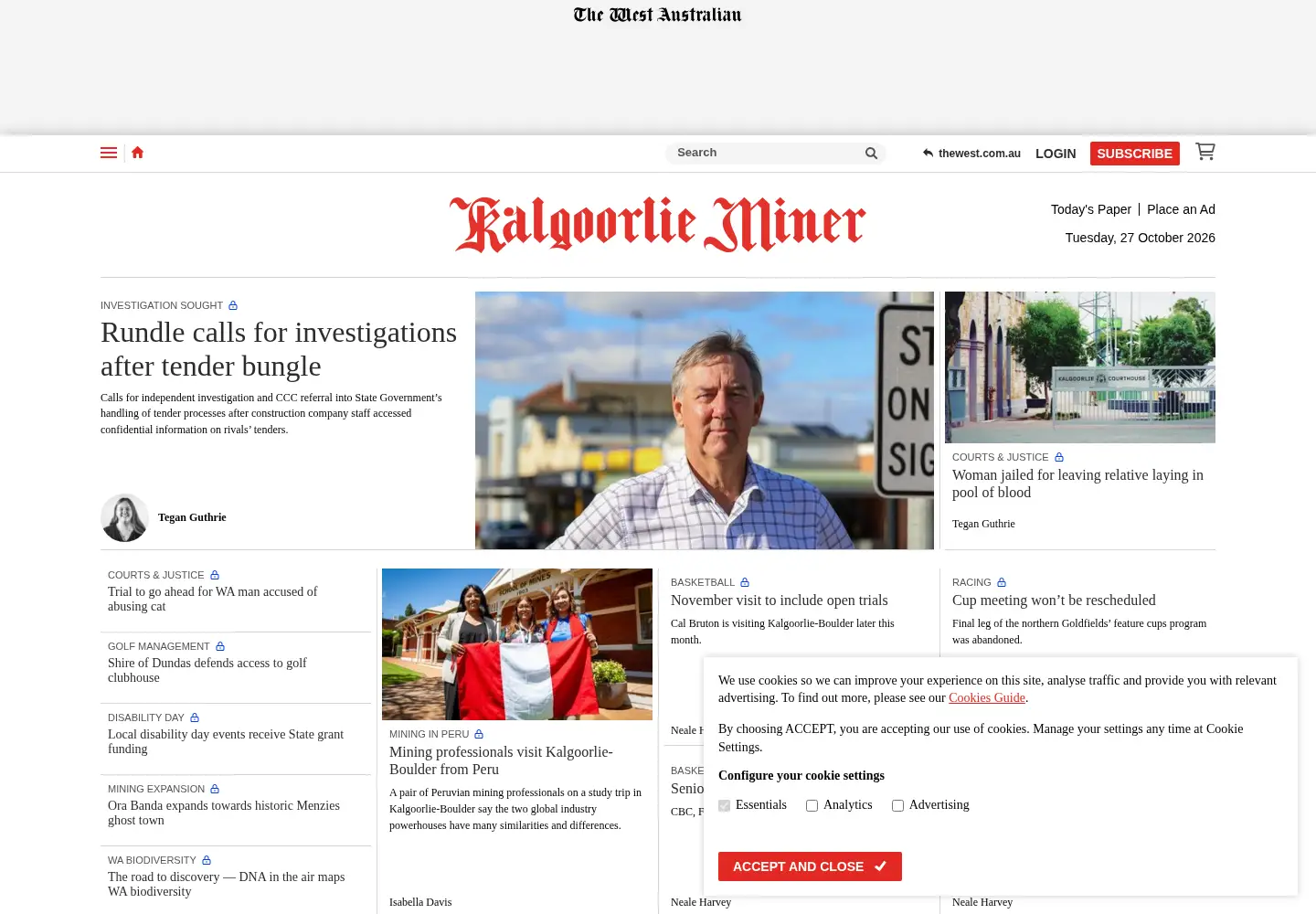 Captured homepage of kalminer.com.au in the current scan