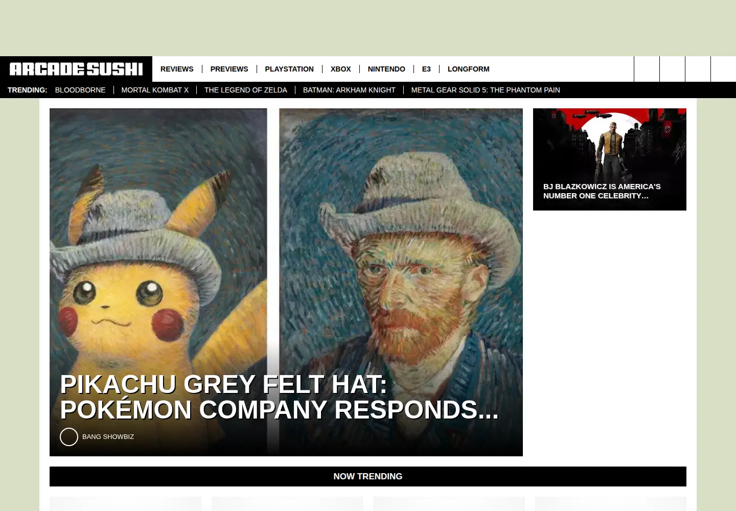 Captured homepage of arcadesushi.com in the current scan