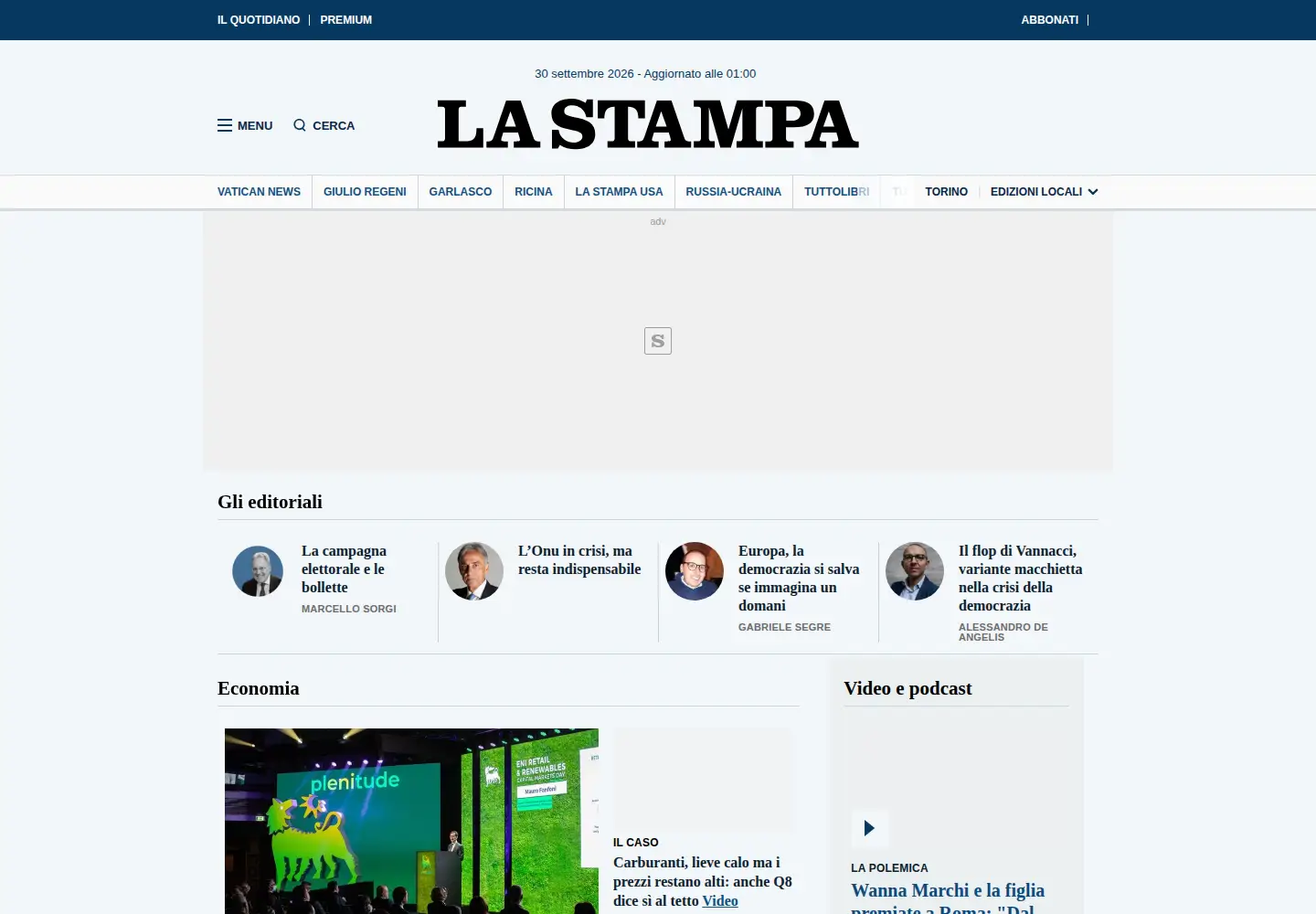 Screenshot of lastampa.it