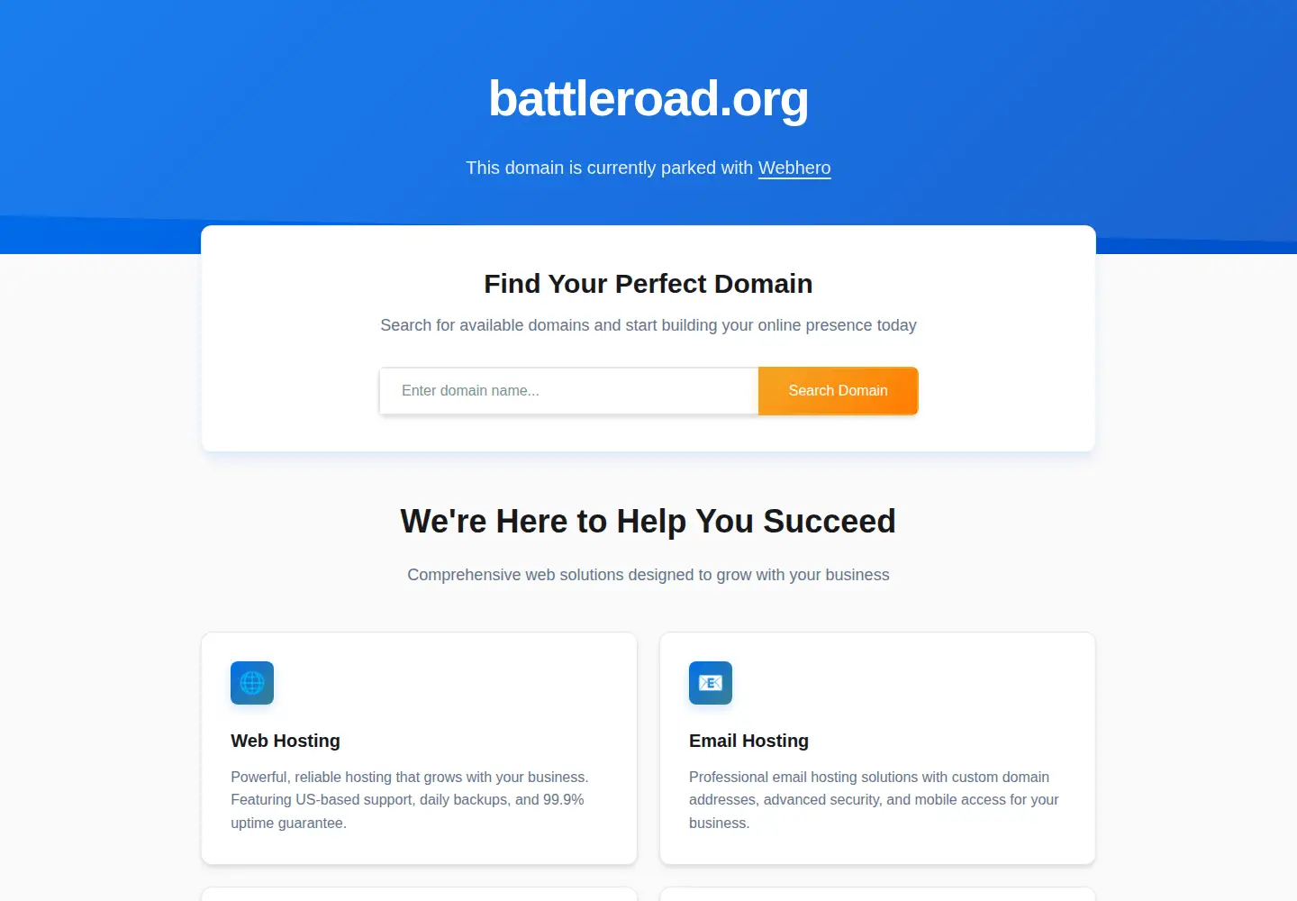 Captured homepage of battleroad.org in the current scan