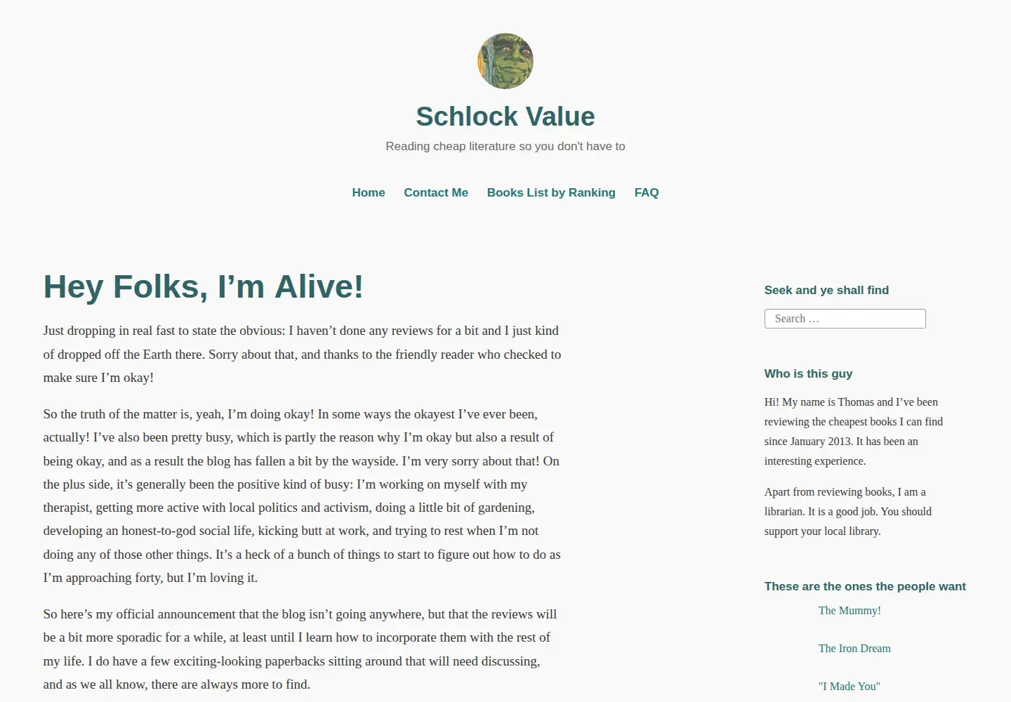 Screenshot of schlock-value.com