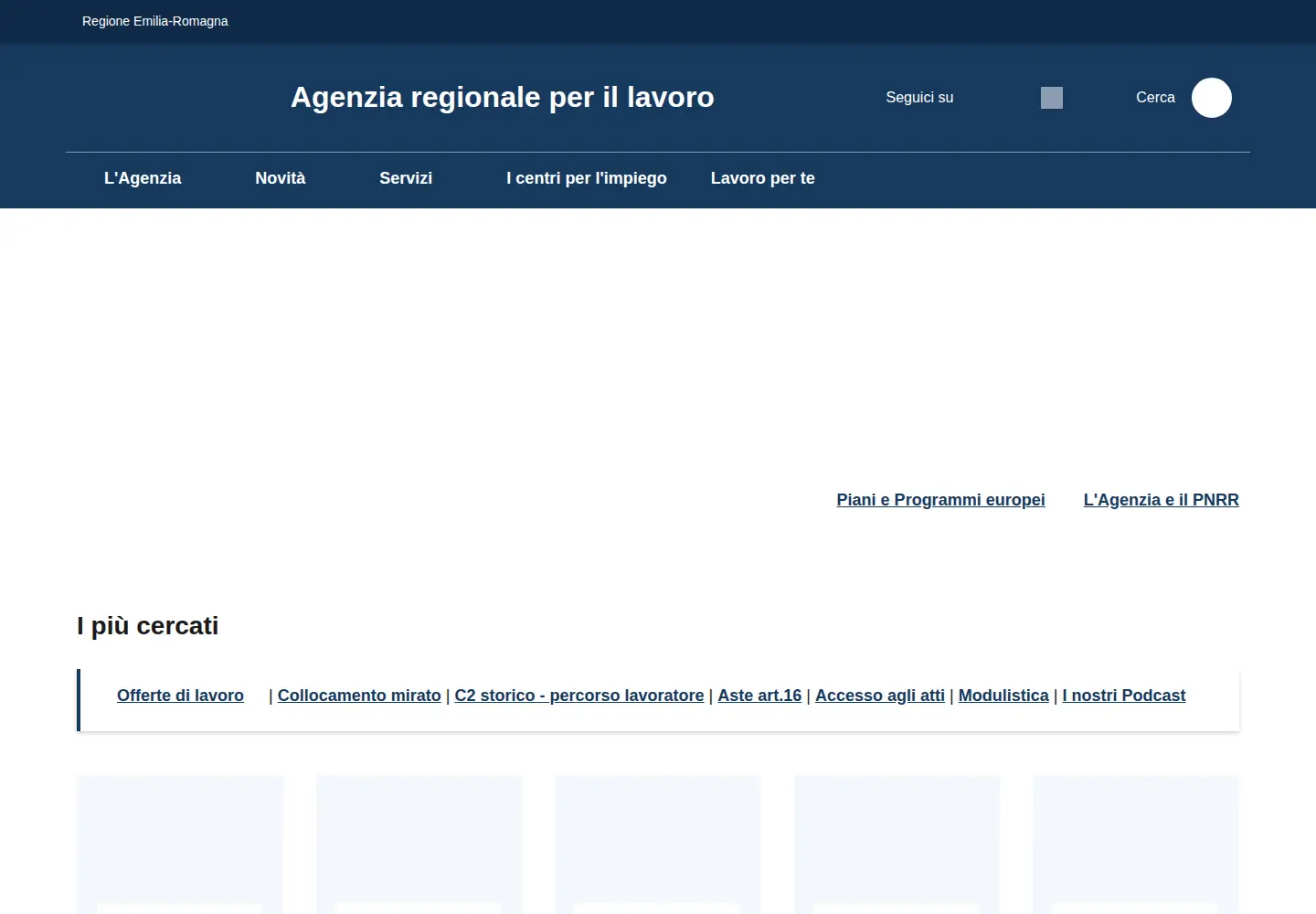 Screenshot of agenzialavoro.emr.it