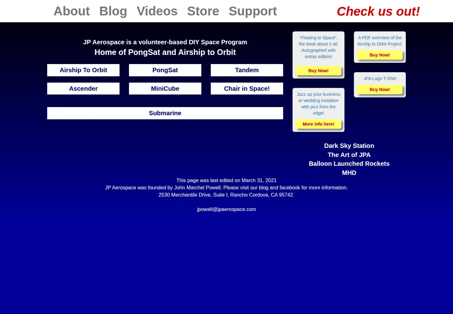 Screenshot of jpaerospace.com