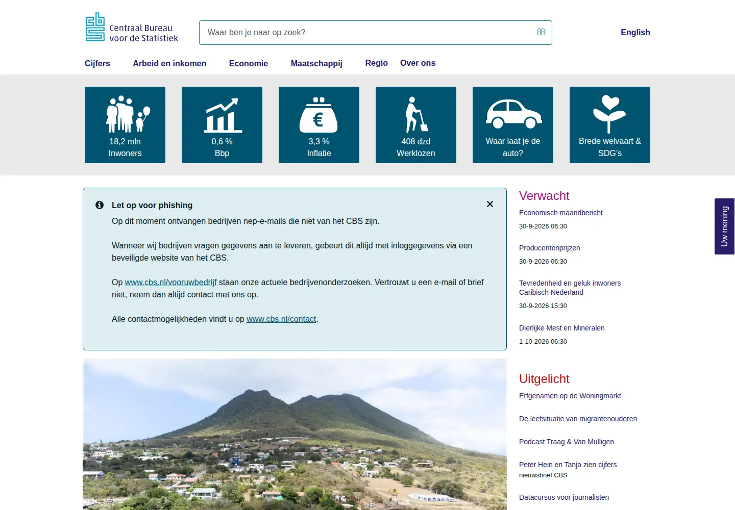 Screenshot of cbs.nl