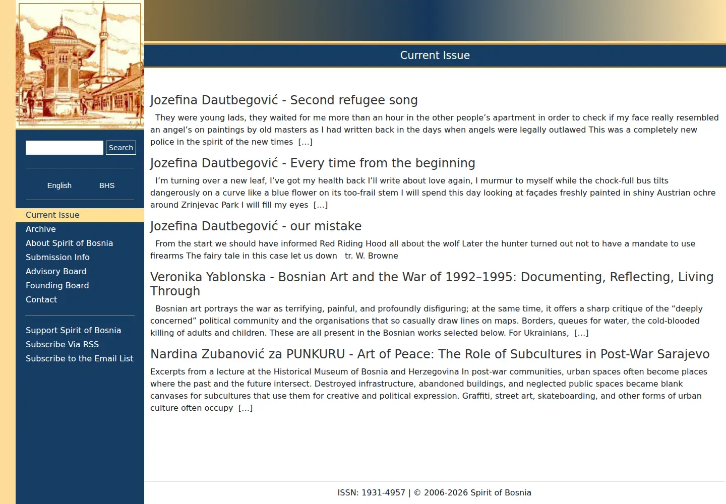 Screenshot of spiritofbosnia.org