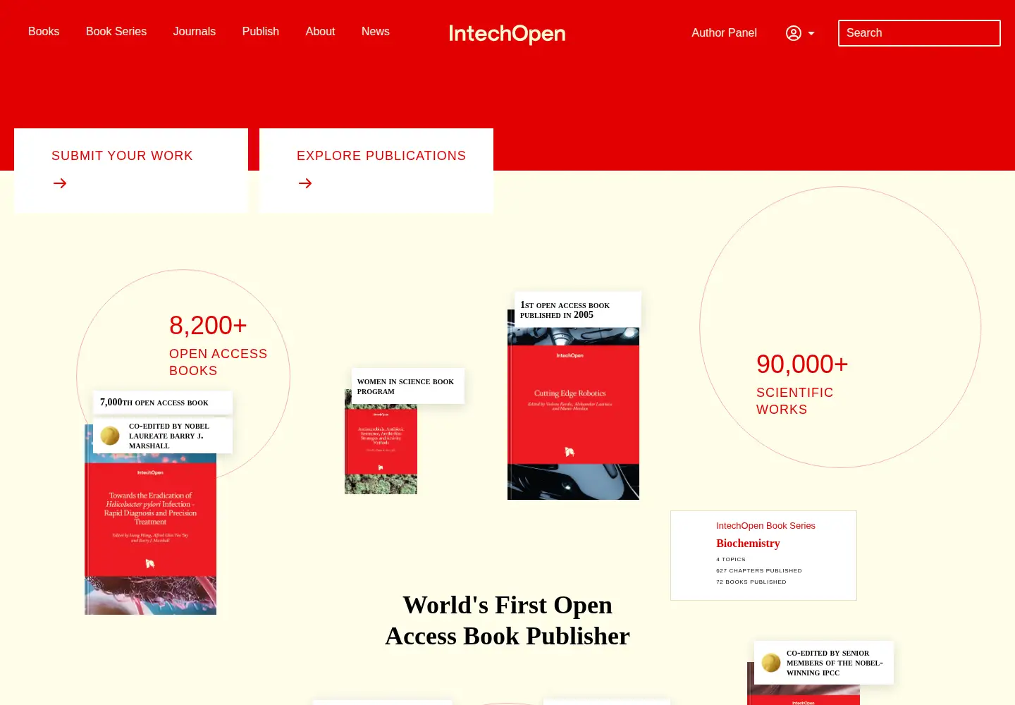 Screenshot of intechopen.com