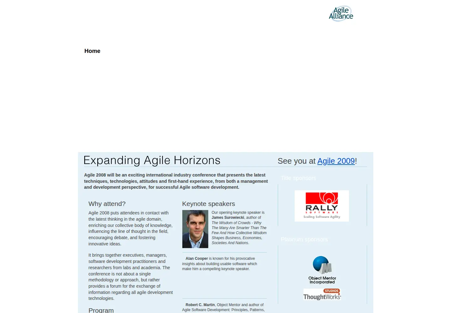Screenshot of agile2008.org