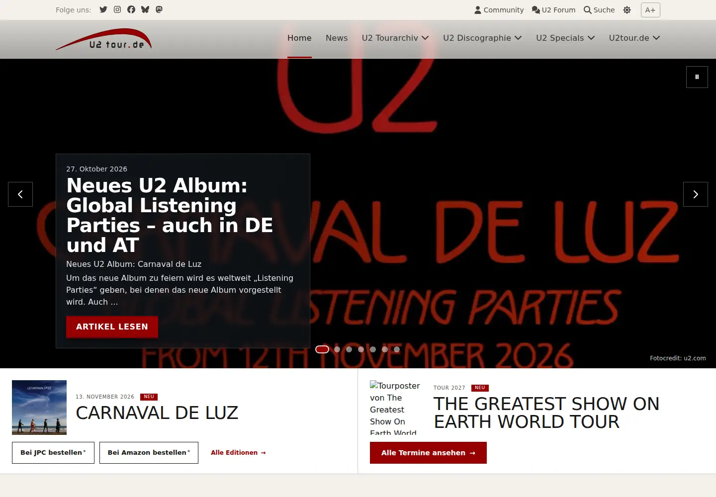 Screenshot of u2tour.de