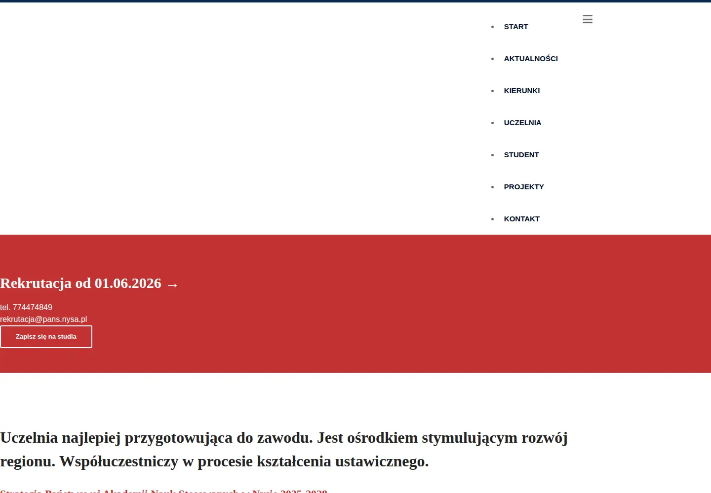 Screenshot of pwsz.nysa.pl