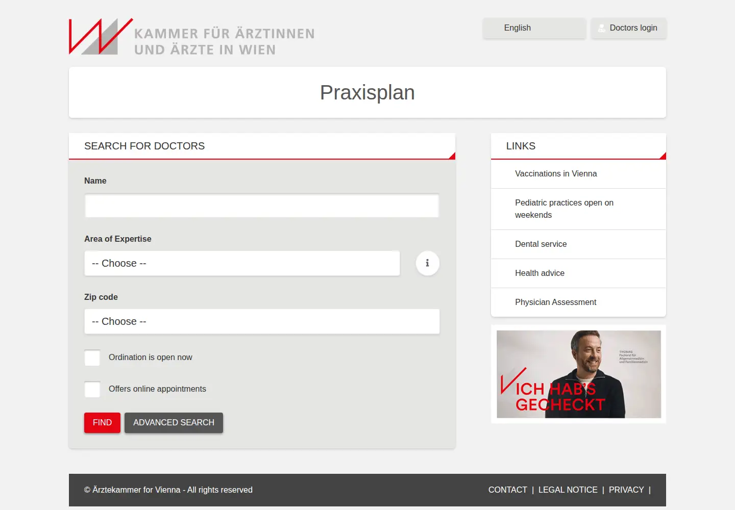 Screenshot of praxisplan.at