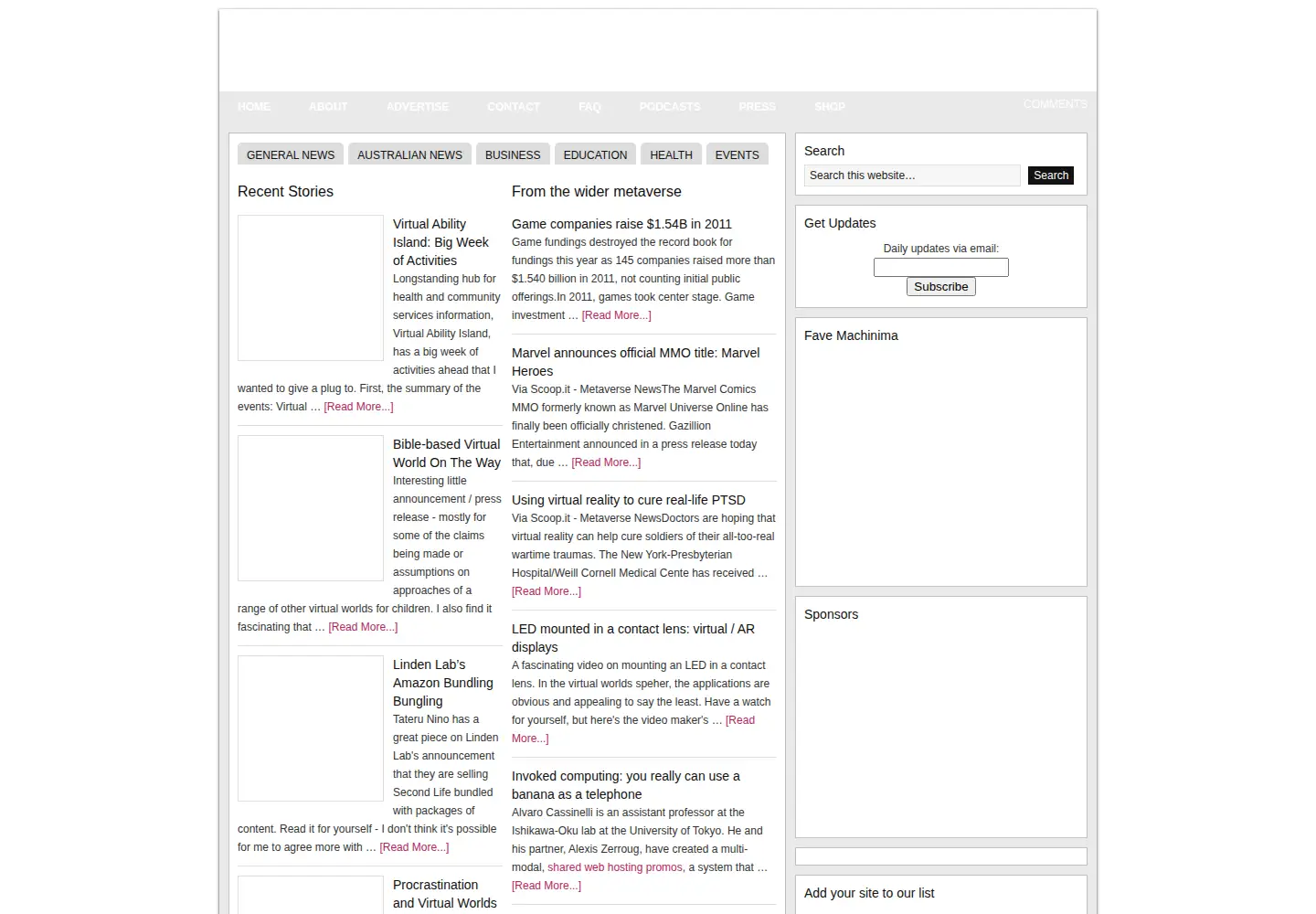 Screenshot of metaversejournal.com