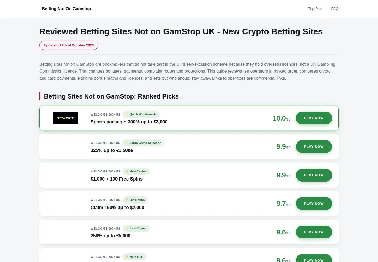Screenshot of pocketpicks.co.uk