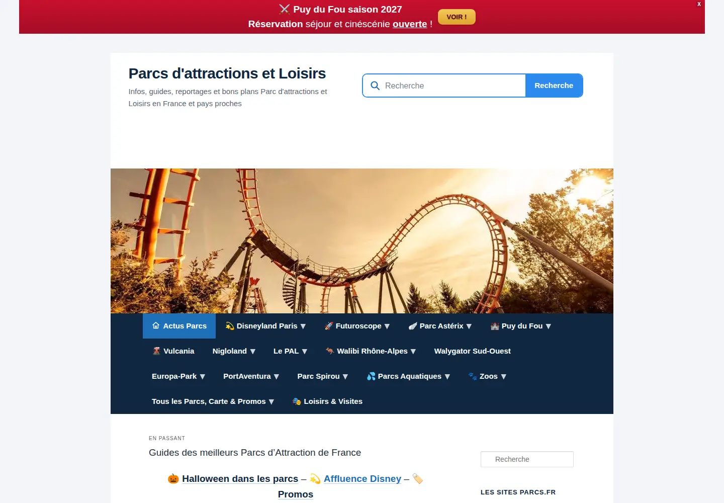 Screenshot of parc-attraction-loisirs.fr