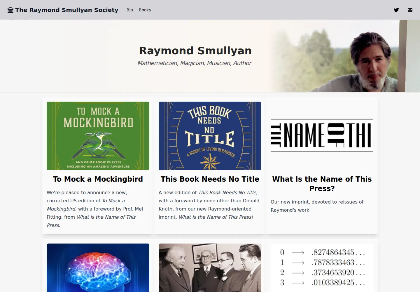 Captured homepage of raymondsmullyan.com in the current scan