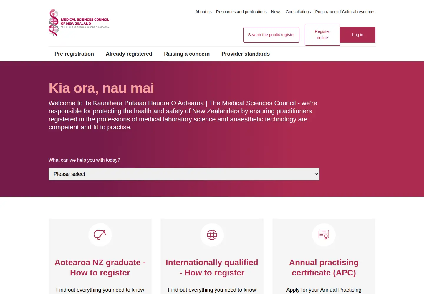 Screenshot of mscouncil.org.nz