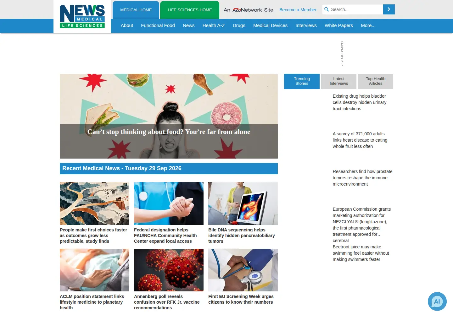 Screenshot of news-medical.net