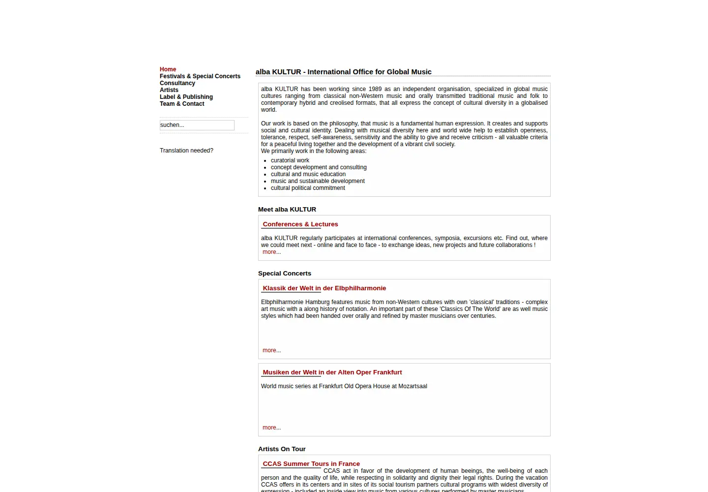 Screenshot of albakultur.de