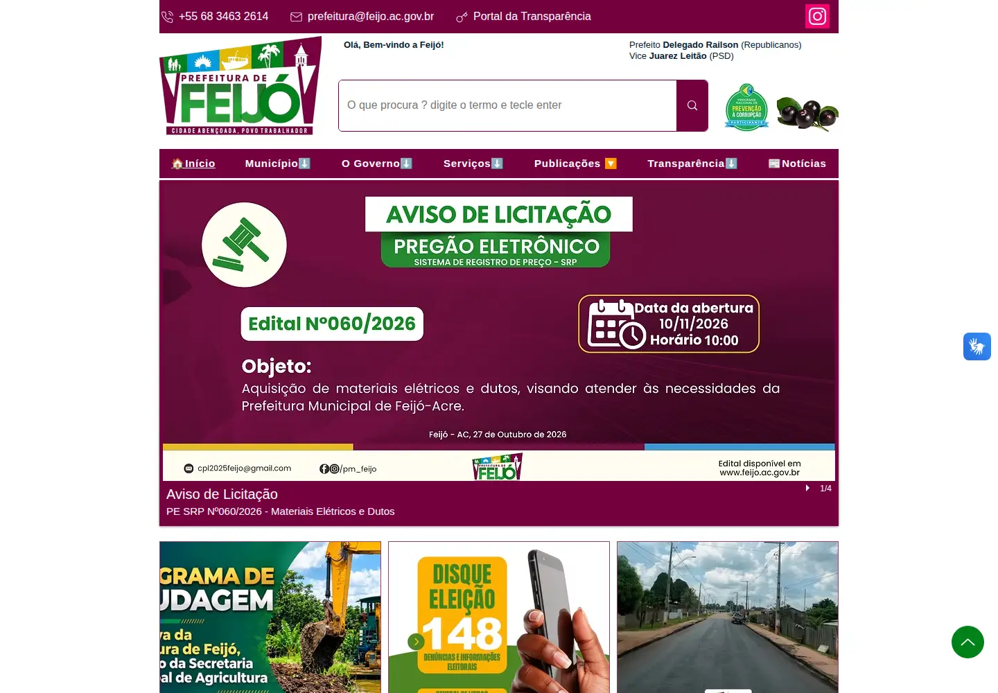 Screenshot of feijo.ac.gov.br