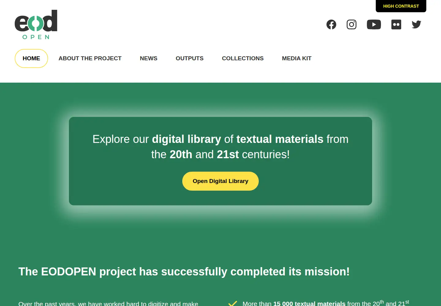 Screenshot of eodopen.eu