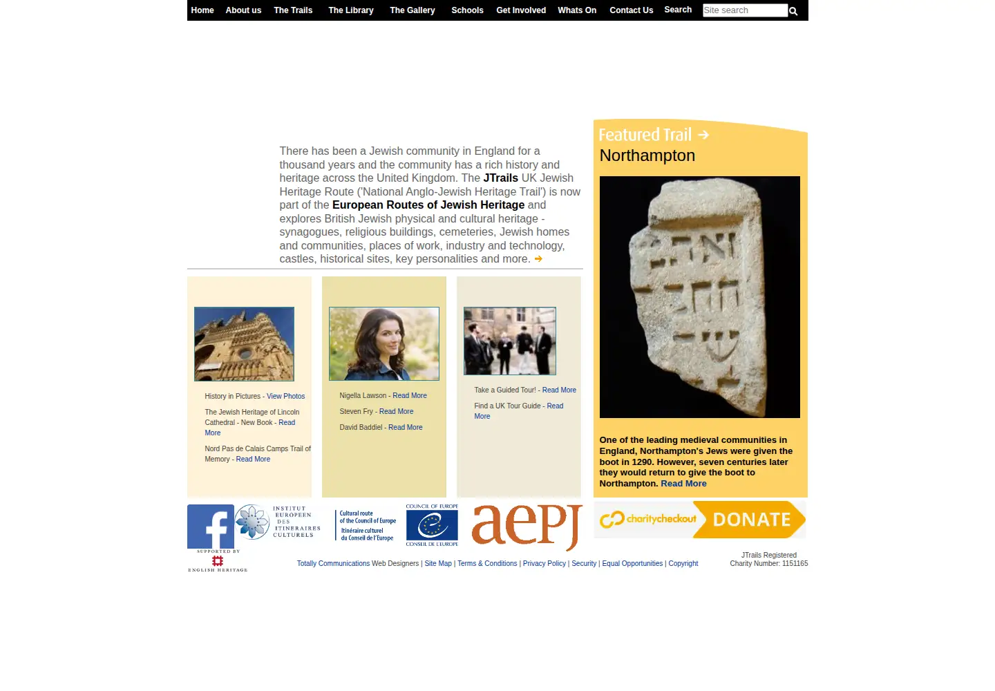 Captured homepage of jtrails.org.uk in the current scan