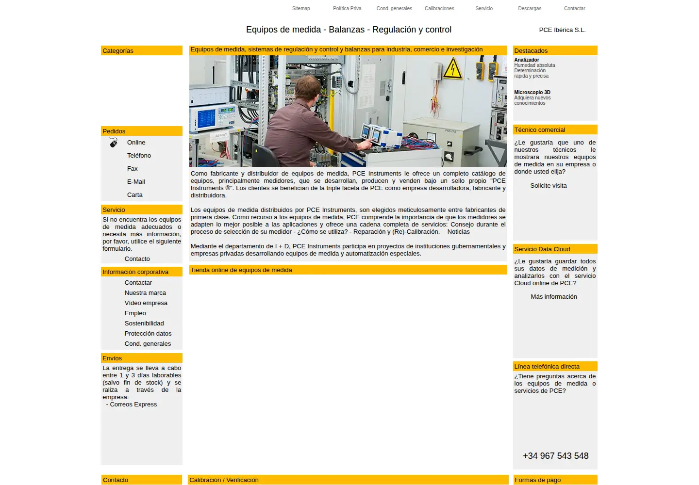 Screenshot of pce-iberica.es