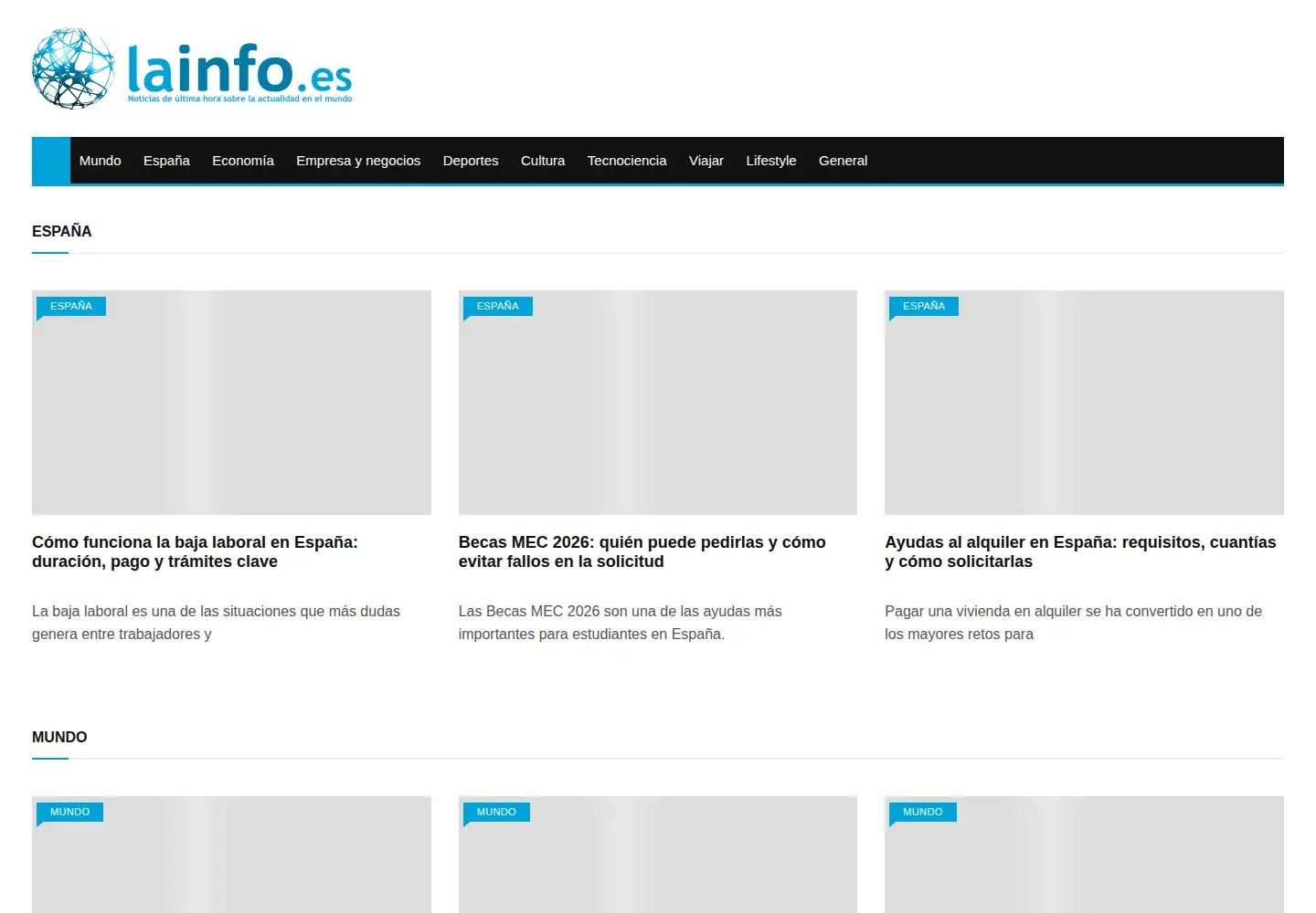 Captured homepage of lainfo.es in the current scan