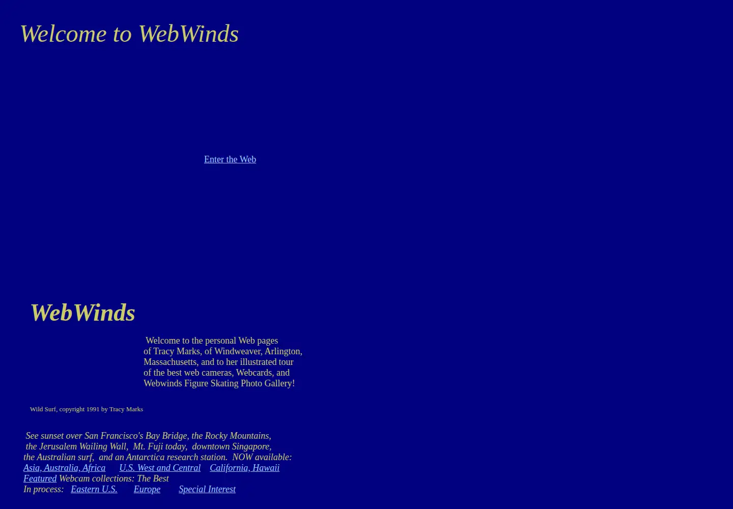 Captured homepage of webwinds.com in the current scan