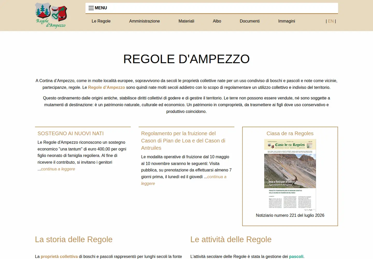 Screenshot of regole.it