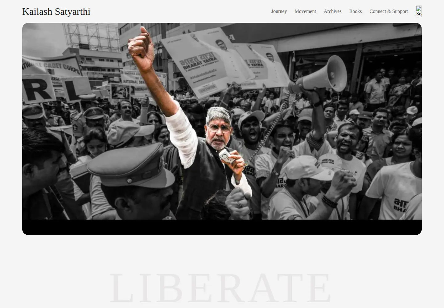 Screenshot of kailashsatyarthi.net