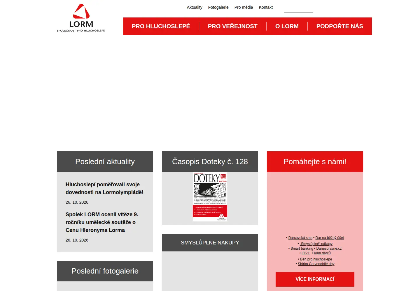 Captured homepage of lorm.cz in the current scan