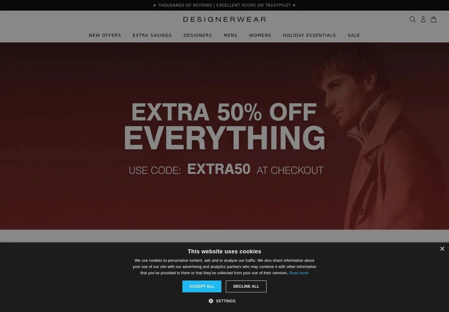 Screenshot of designerwear.co.uk