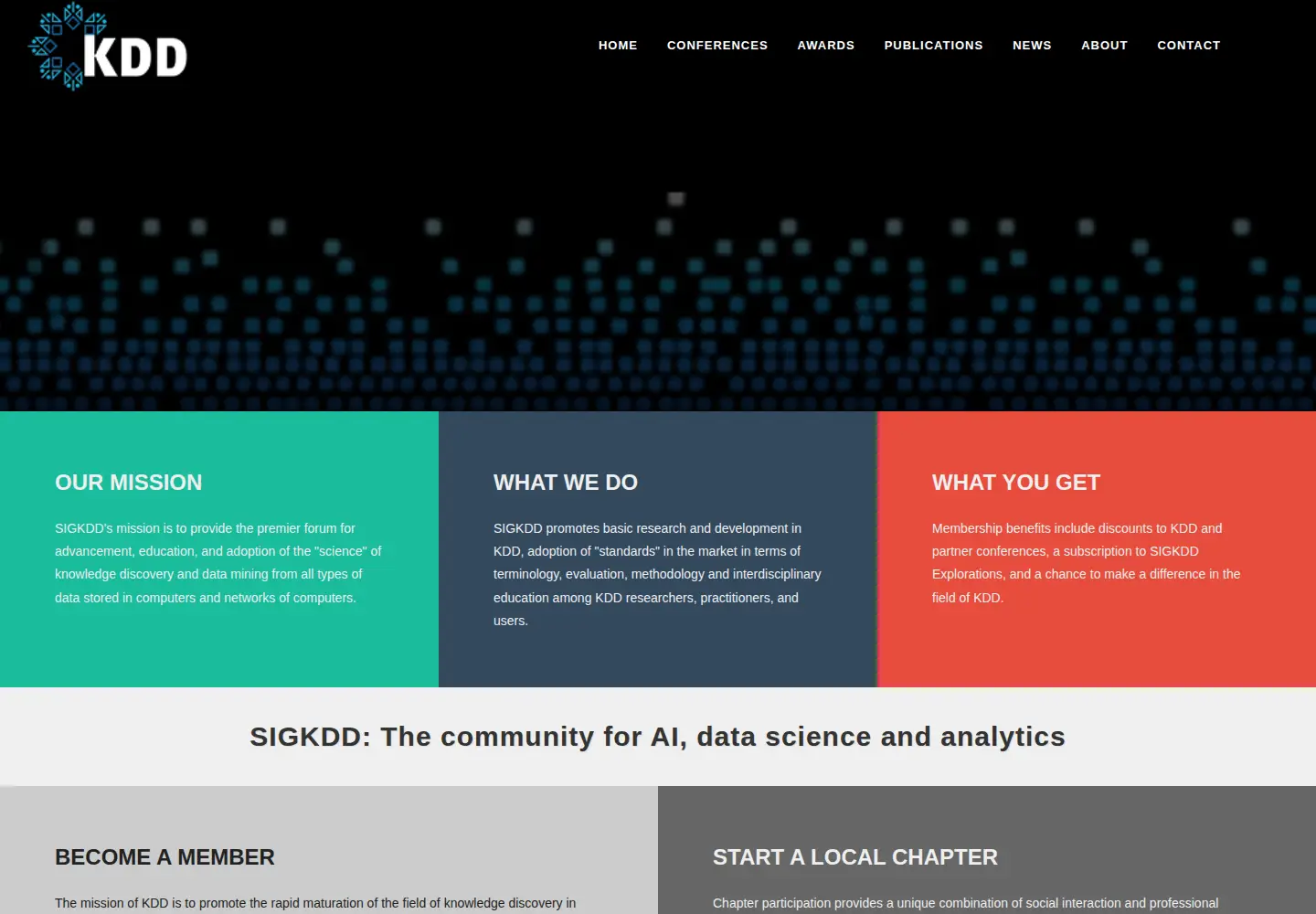 Screenshot of kdd.org
