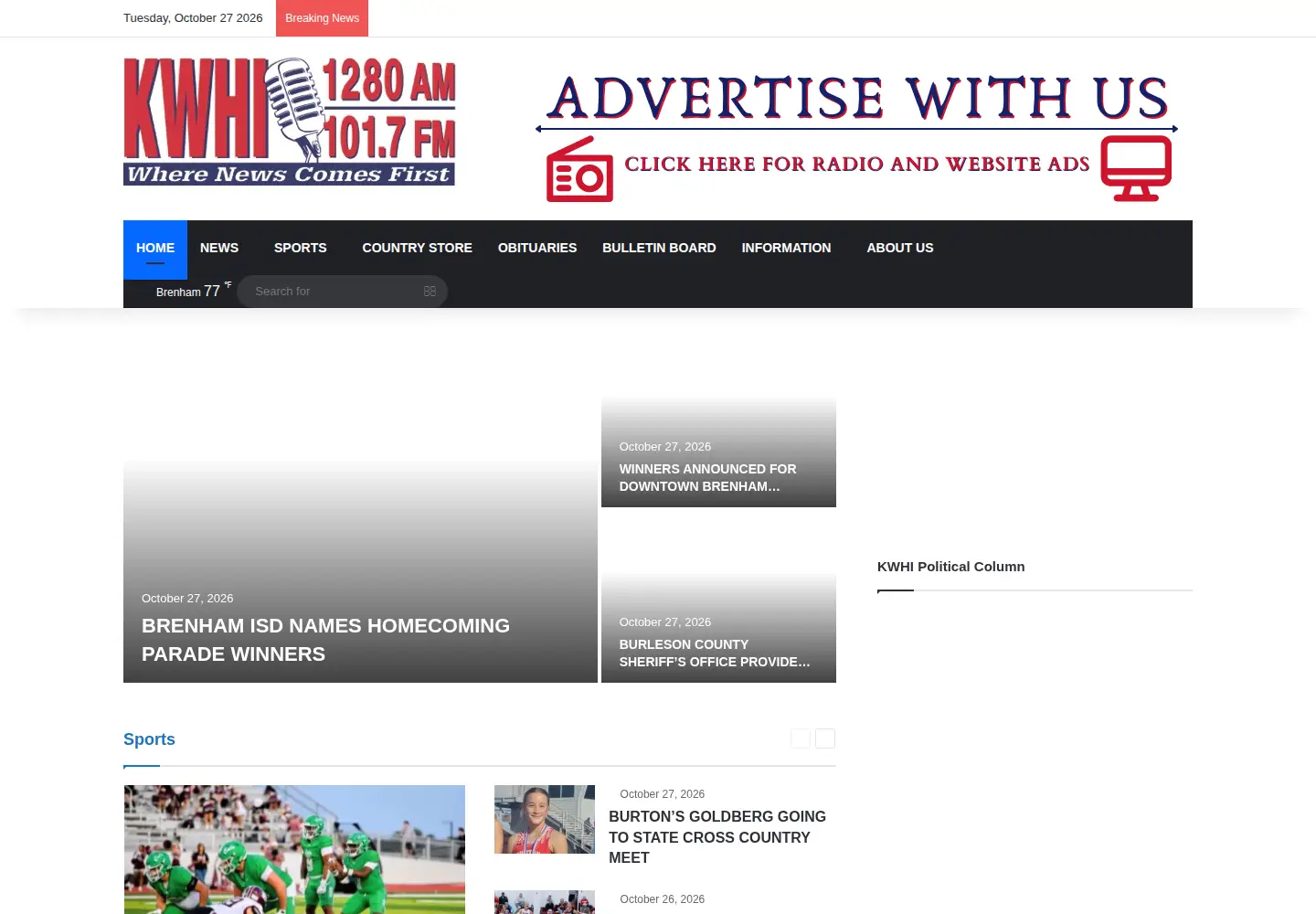 Screenshot of kwhi.com