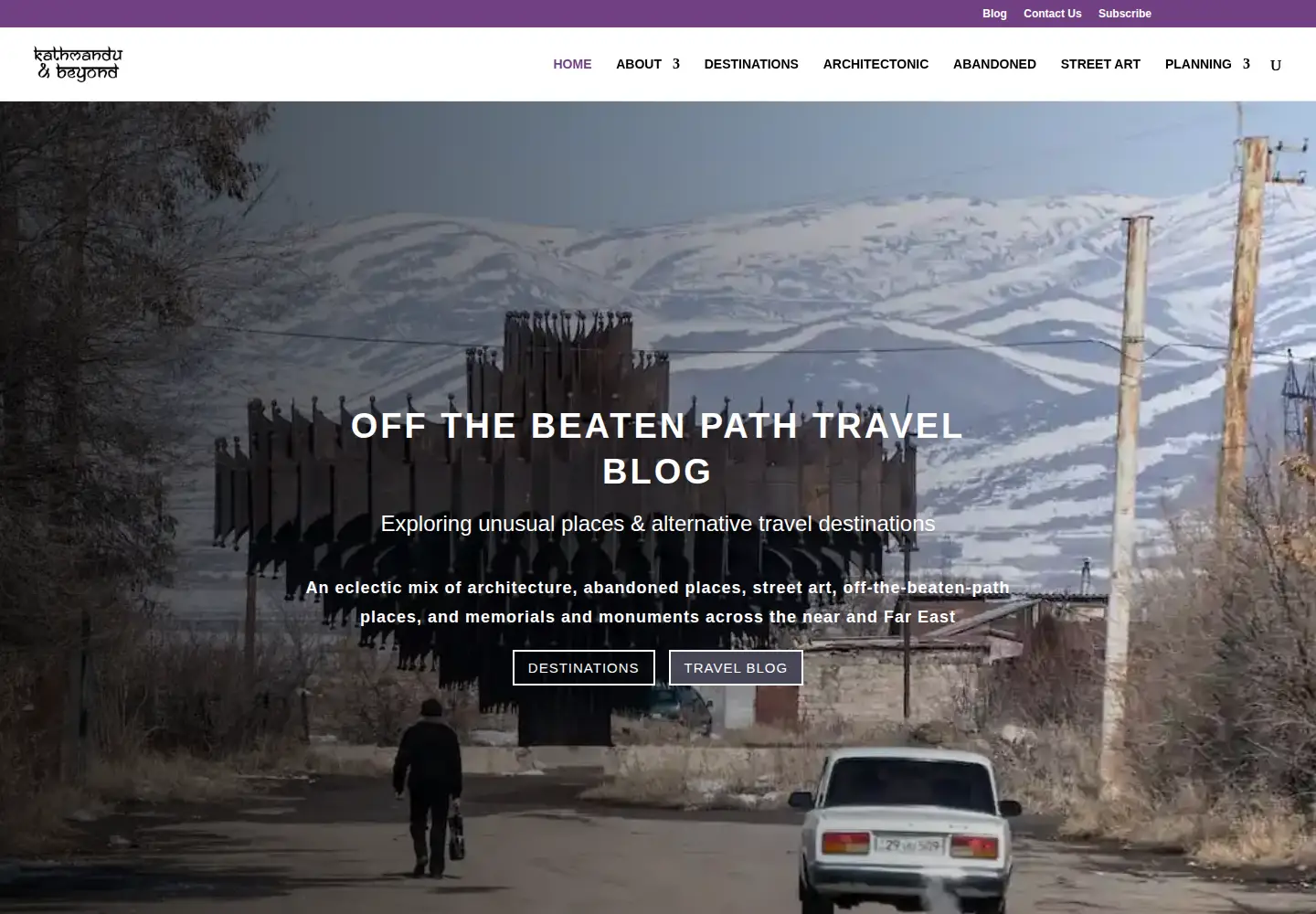 Captured homepage of kathmanduandbeyond.com in the current scan