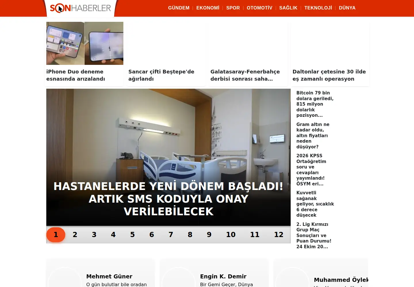 Screenshot of sonhaberler.com