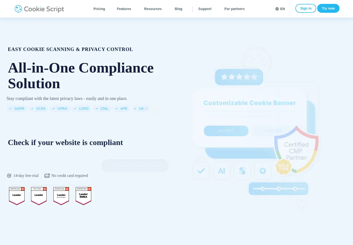 Screenshot of cookie-script.com