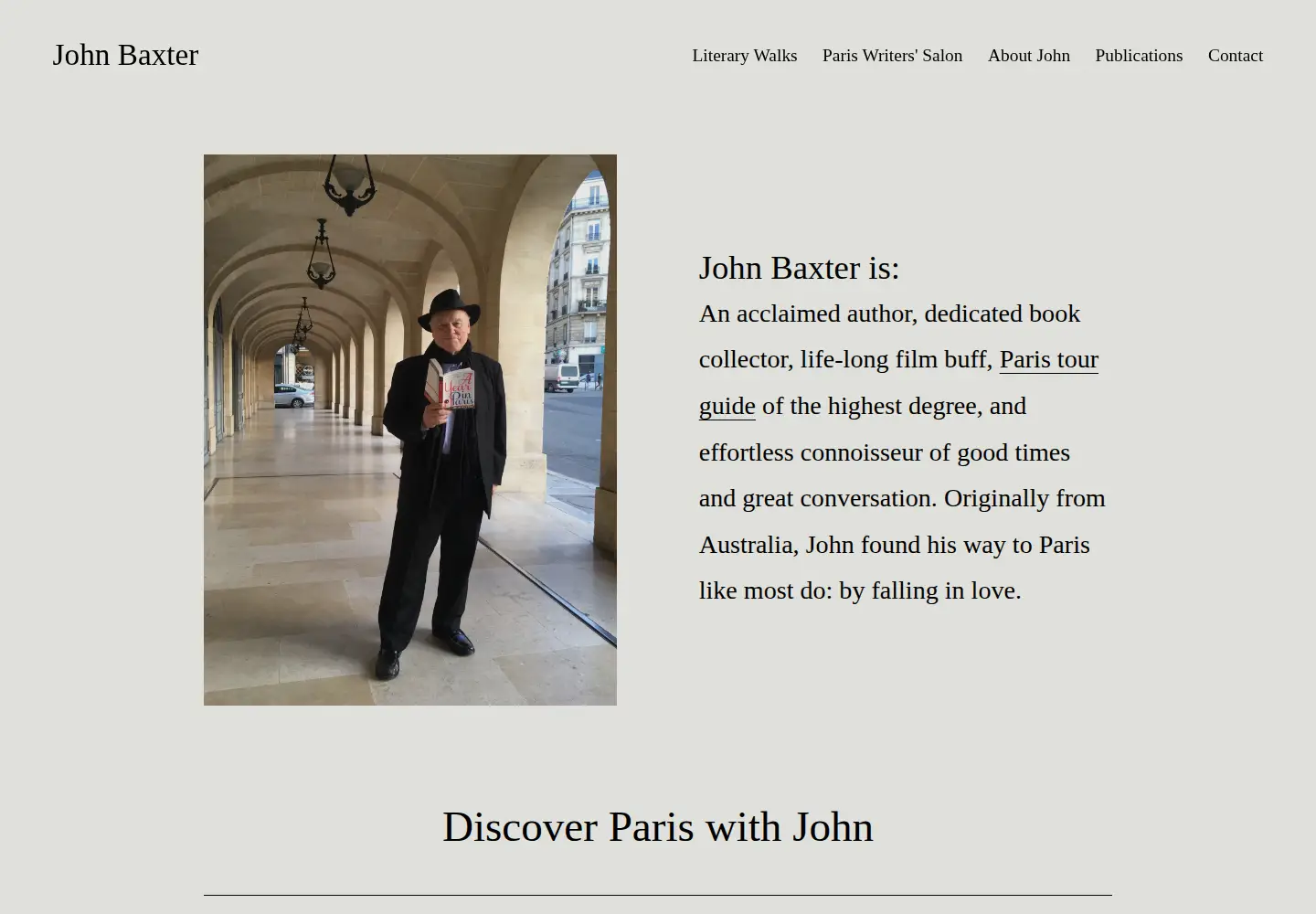 Screenshot of johnbaxterparis.com