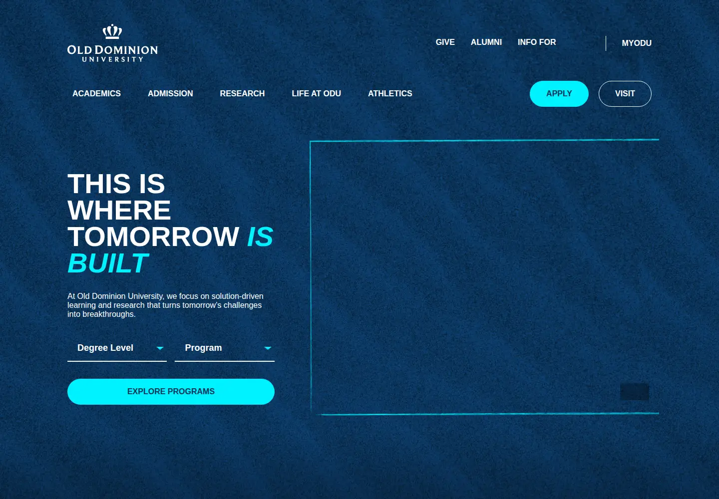 Screenshot of odu.edu