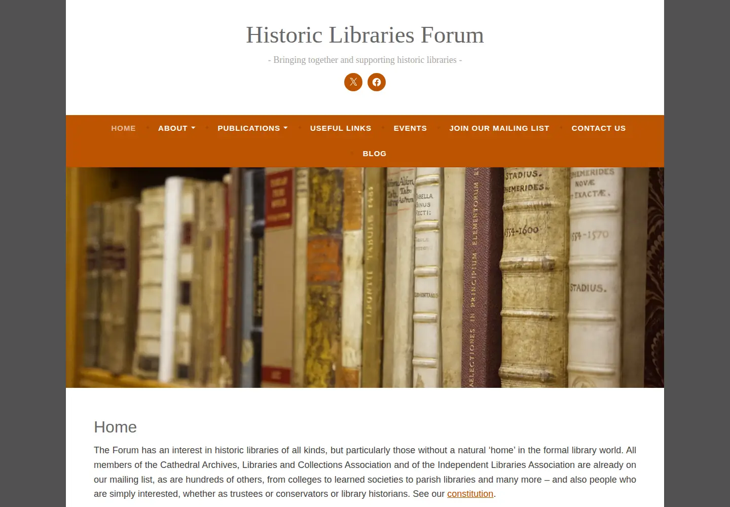 Screenshot of historiclibrariesforum.com