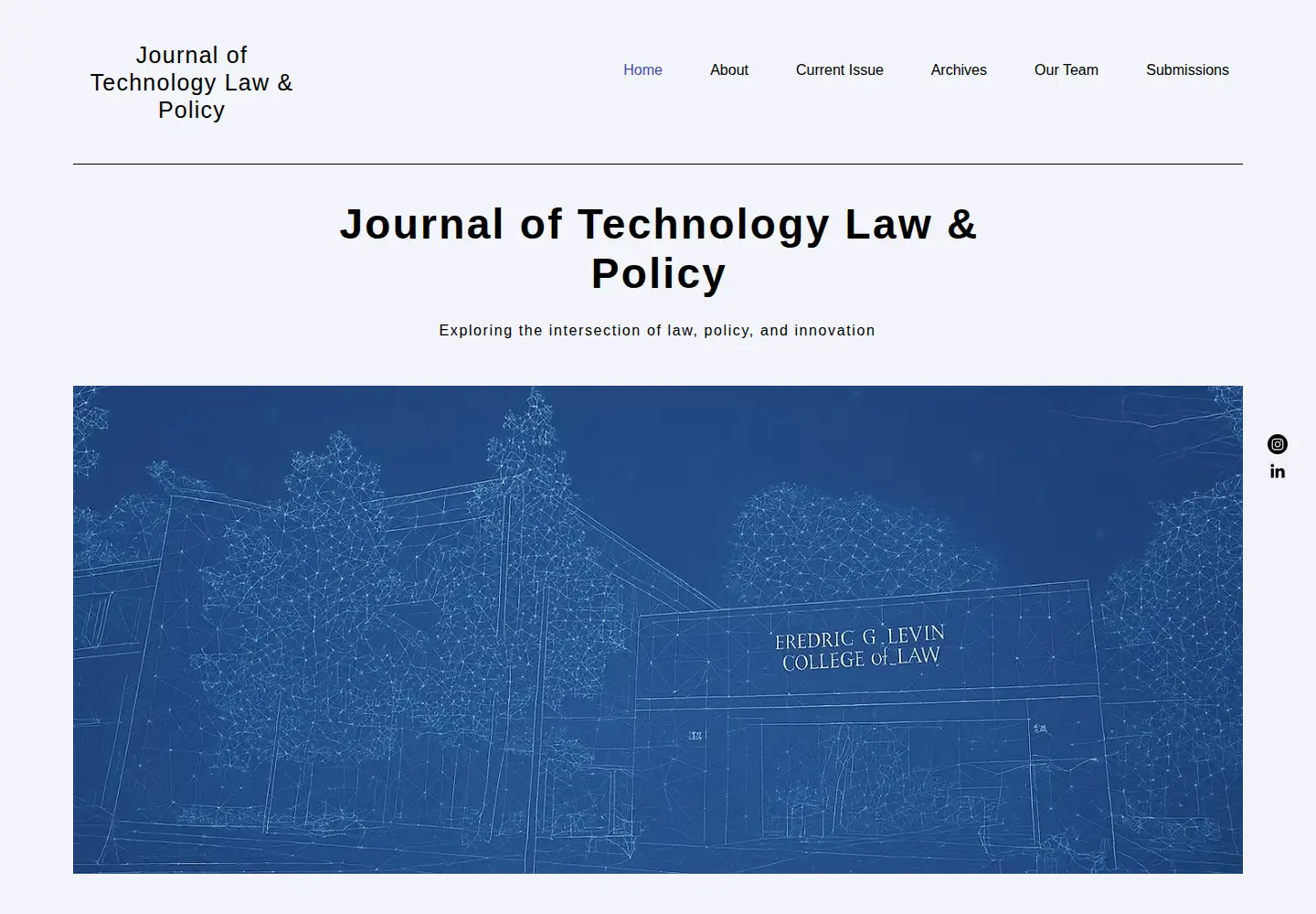 Captured homepage of journaloftechlaw.org in the current scan