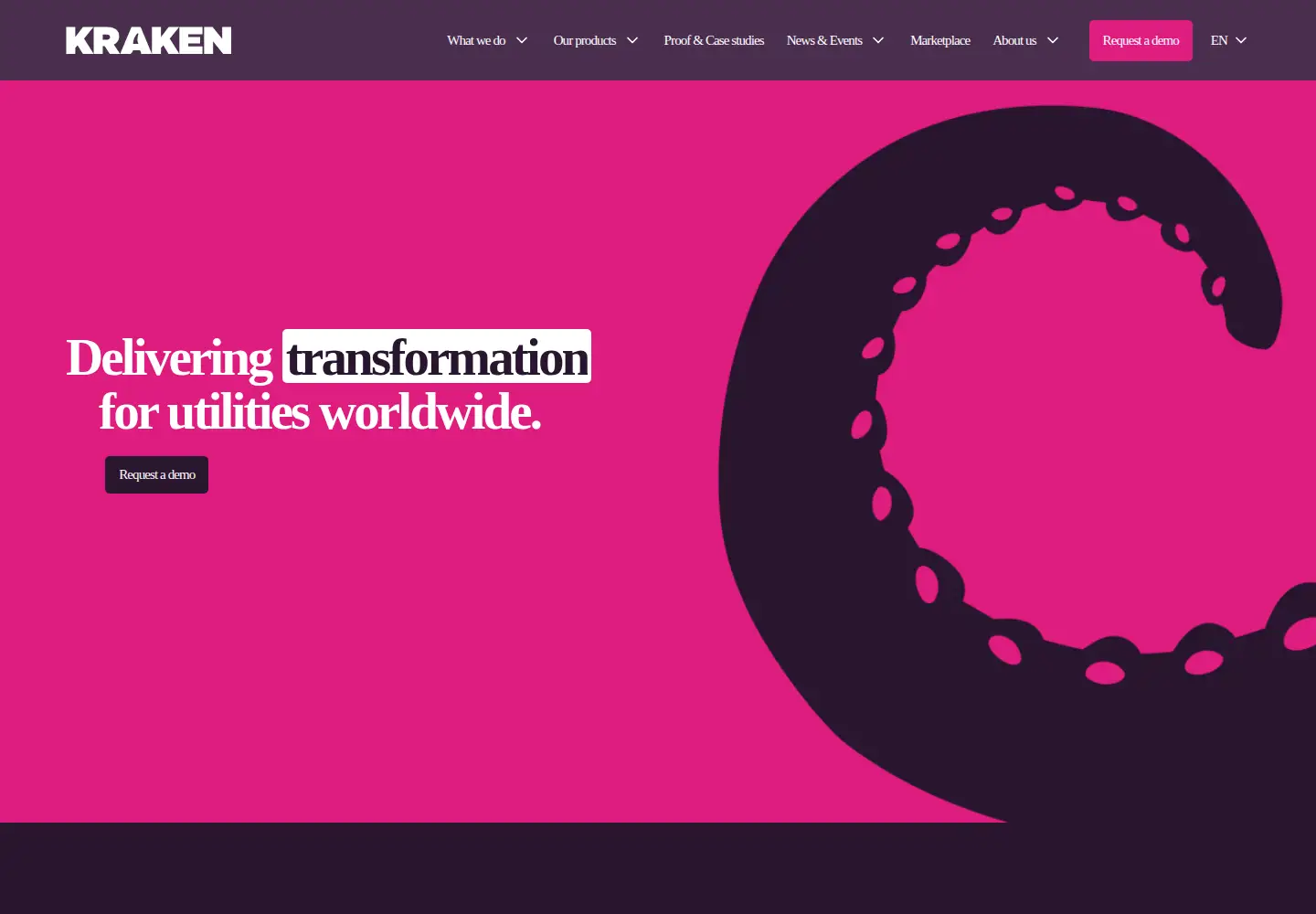Captured homepage of kraken.tech in the current scan