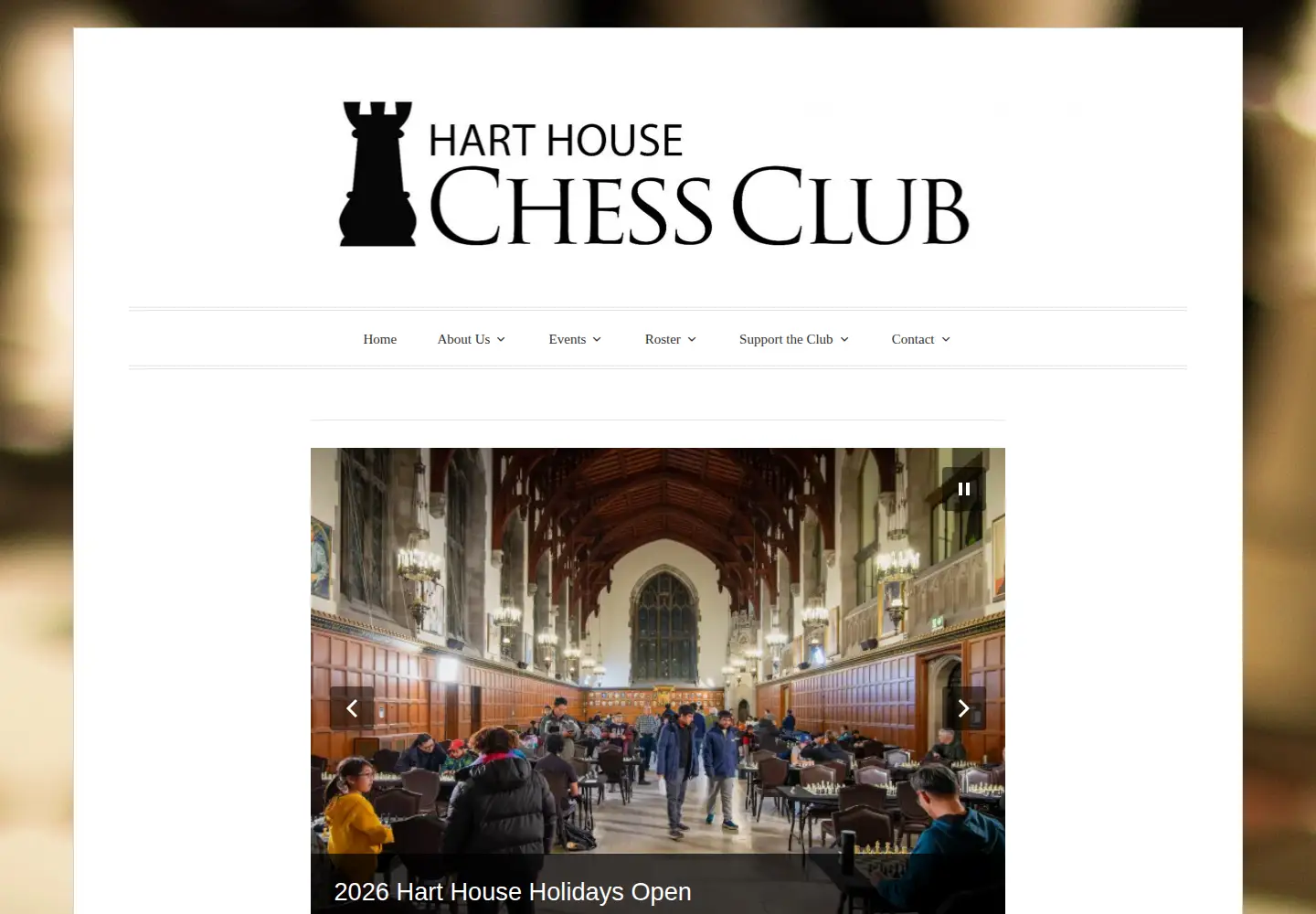 Captured homepage of harthousechess.com in the current scan