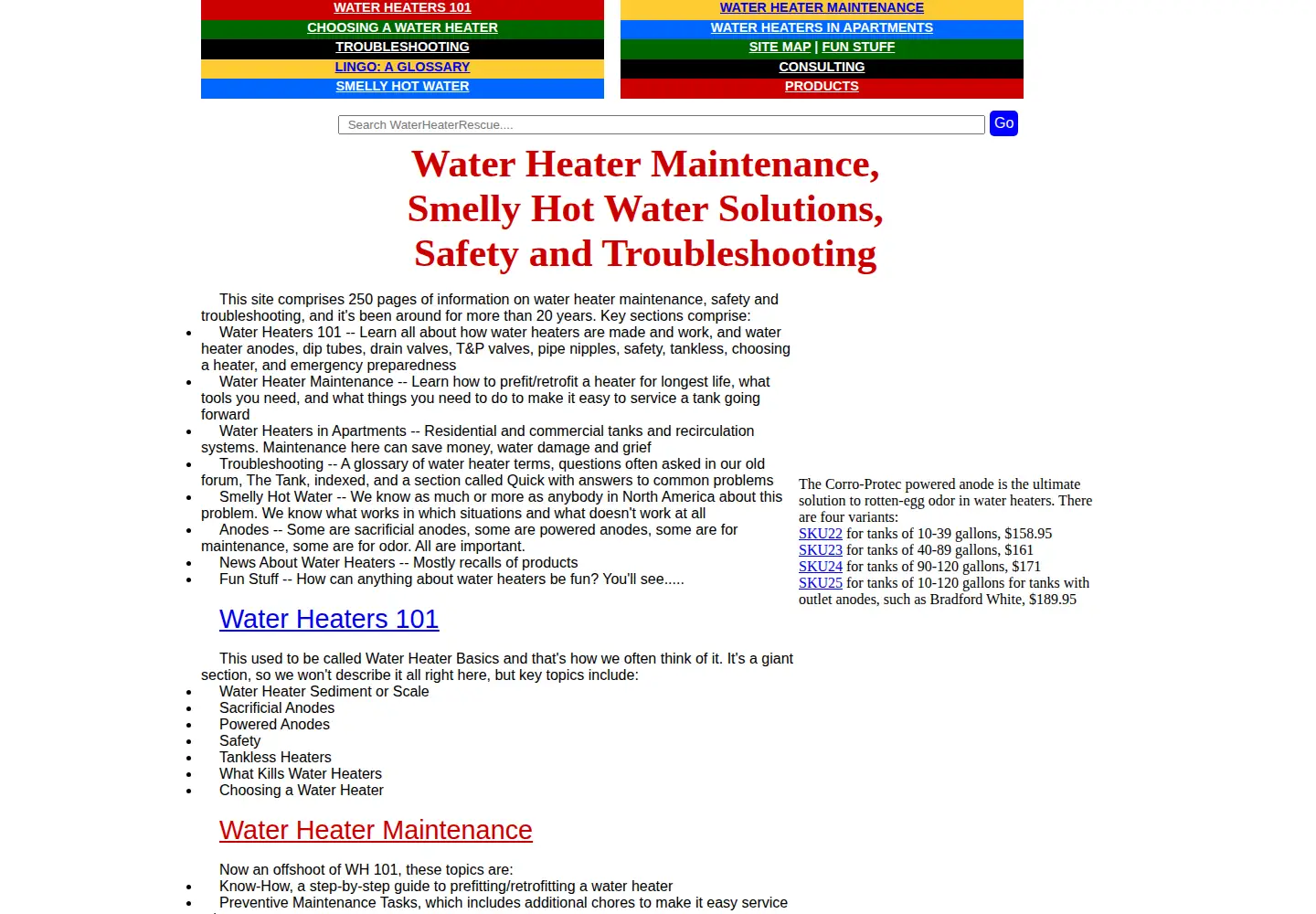 Screenshot of waterheaterrescue.com