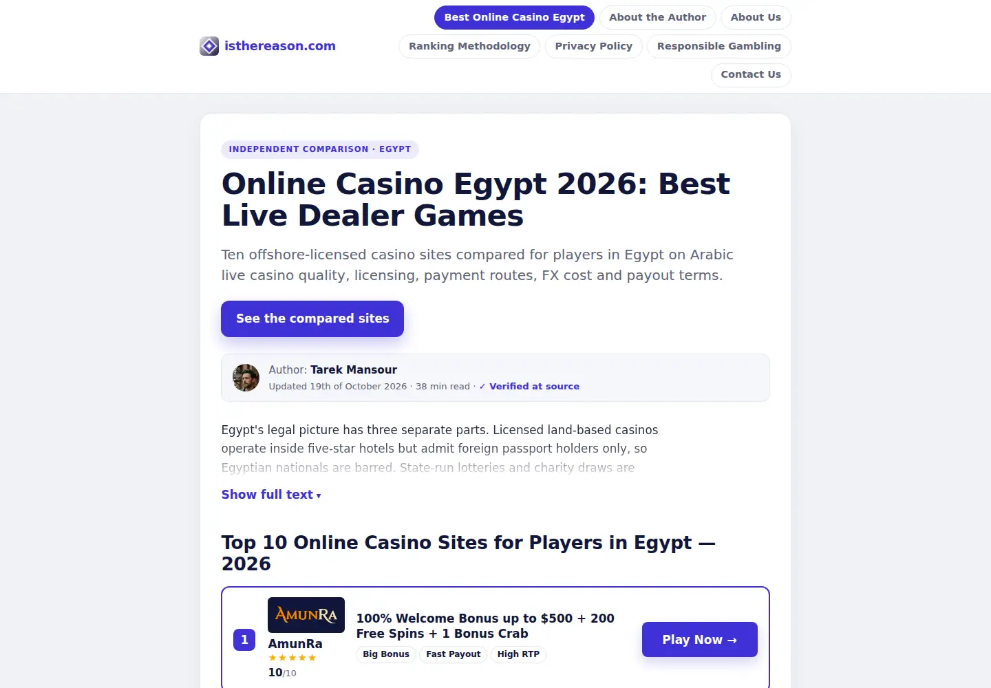 Screenshot of isthereason.com